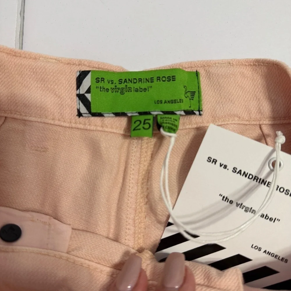SR vs. Sandrine Rose “The Virgin Label” Pink High Rise Straight Leg Jeans SZ 25